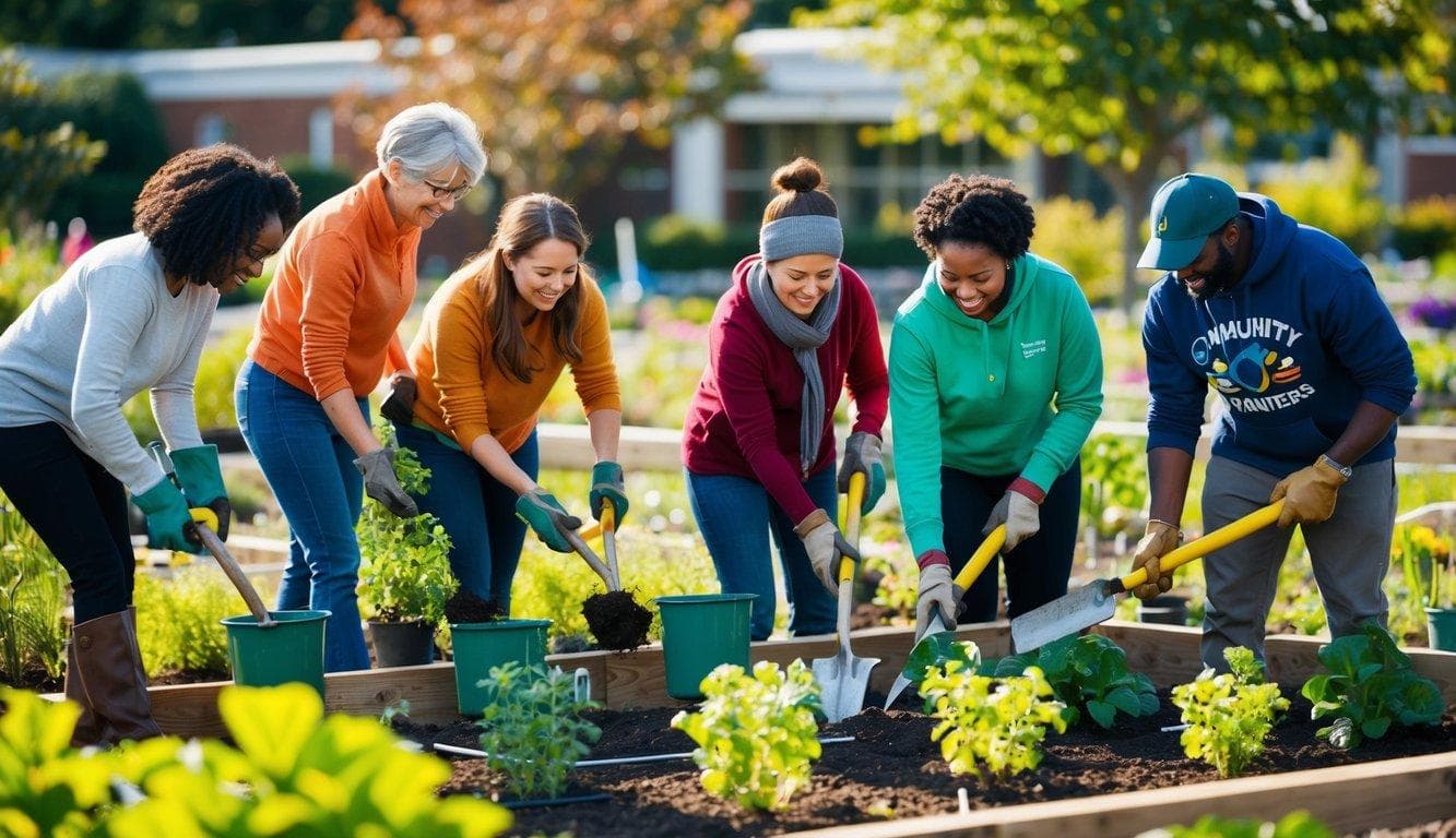 People working together on a community project