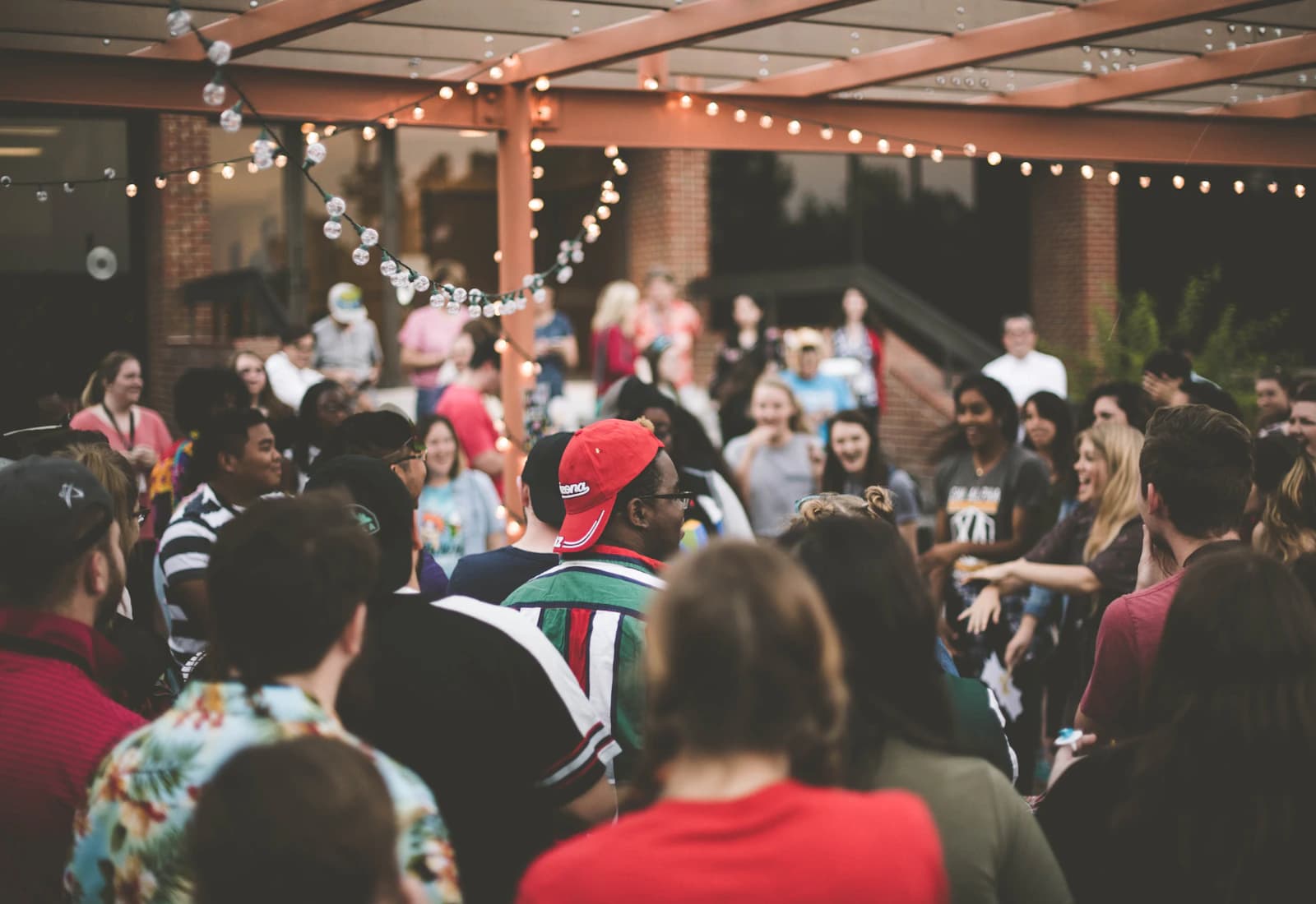 People gathered for a lively community event